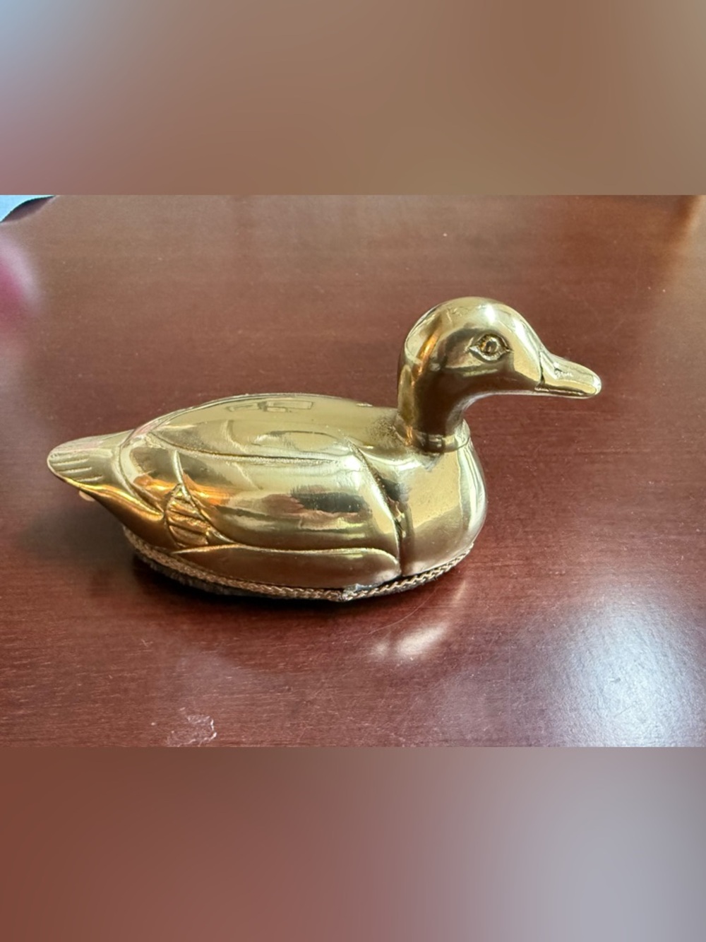 Brass Duck Trinket  - Gold Decorative Figurine